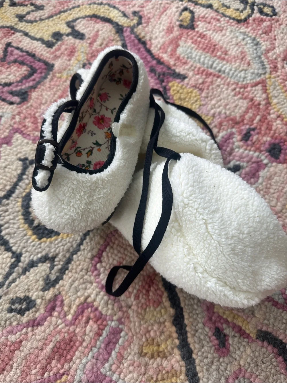 Bonjour Diary Shoes (Ecru Fur) Mary Jane ShoesSize 27 US 10 toddler